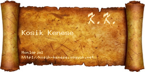 Kosik Kenese névjegykártya